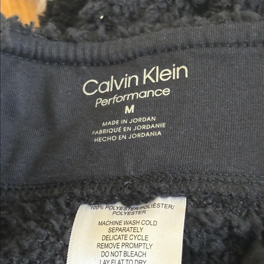 Calvin Klein Performance | NWT Black Shaggy Knit Sherpa Teddy Pull-On Joggers M